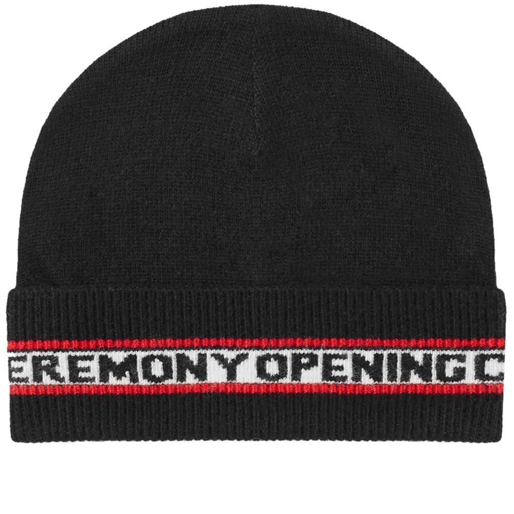 Ceremony Opening Black Knit Beanie Hat Wool Cashmere Angora Rabbit‎ Hair Blend